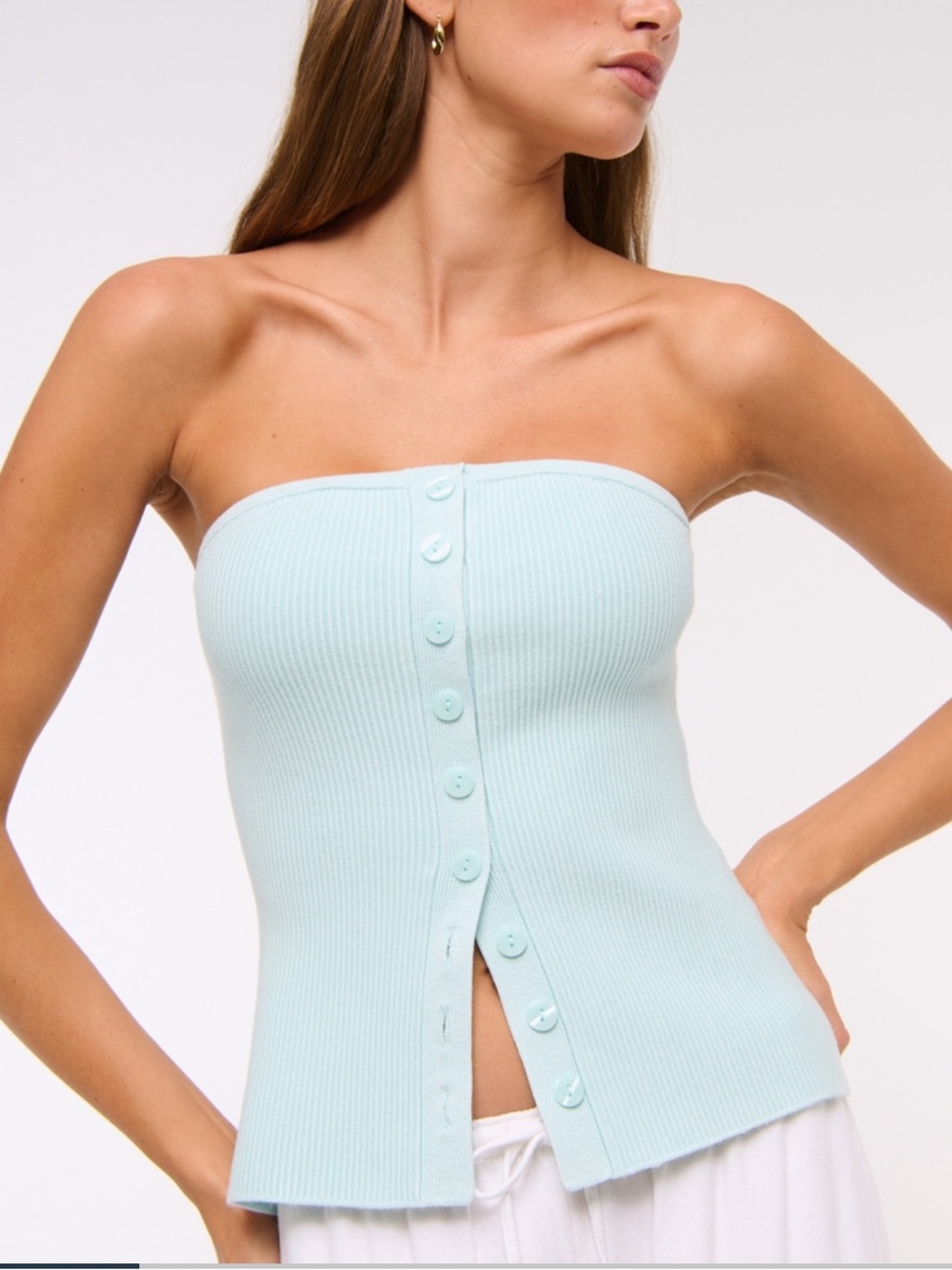 Abercrombie and fitch ottoman button- front tube top